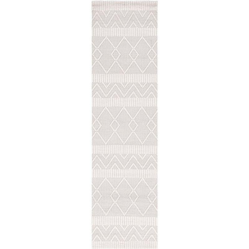 Ivory and Beige Hand Loomed Flat Weave Runner Rug