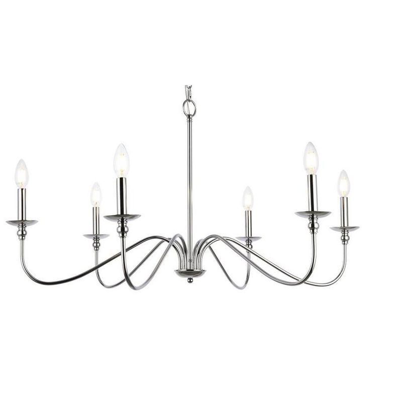 Elegant Lighting Rohan 6 lights polished nickel chandelier