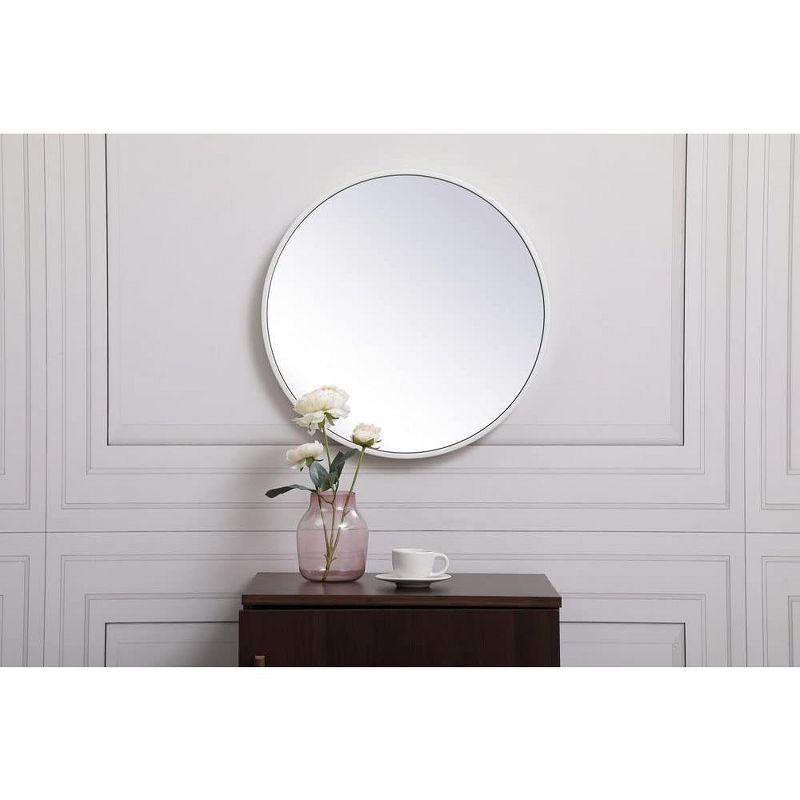 Elegant Lighting Metal frame round mirror 18 inch in Silver