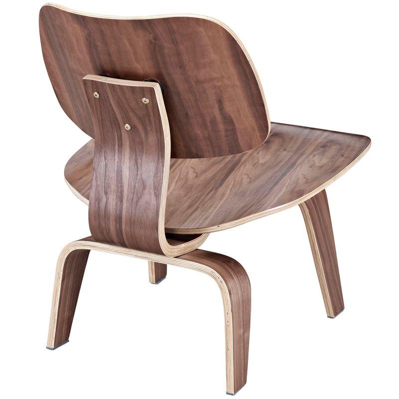 Curvatura 25" Walnut Plywood Sculpted Lounge Chair