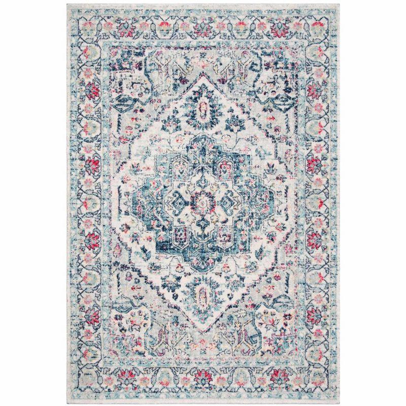 Madison 900 MAD930 Power Loomed Indoor Area Rug - Navy/Fuchsia - 5'3"x7'6" - Safavieh