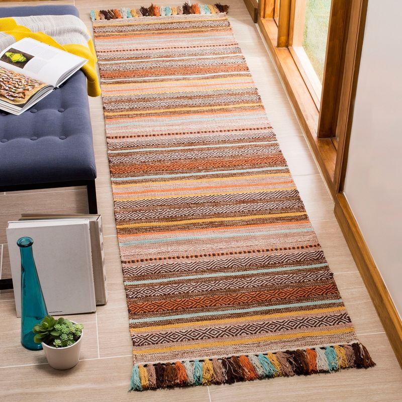 Coastal Charm Brown/Multi Stripe Cotton 2'3" x 8' Runner Rug