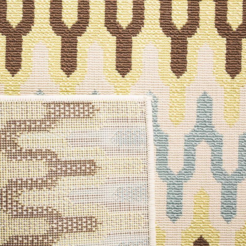 Hampton HAM518 Indoor/Outdoor Machine Made Area Rug - 6'7"x9'6" - Green/Light Blue - Safavieh