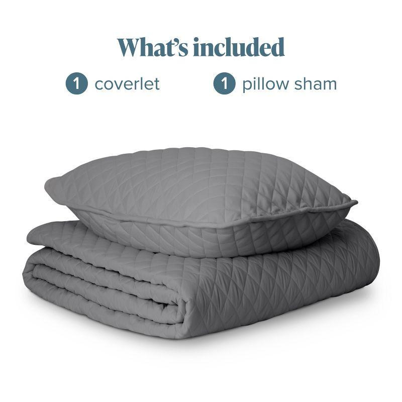 Twin/Twin XL Grey Oversized Quilted Coverlet Set by Bare Home