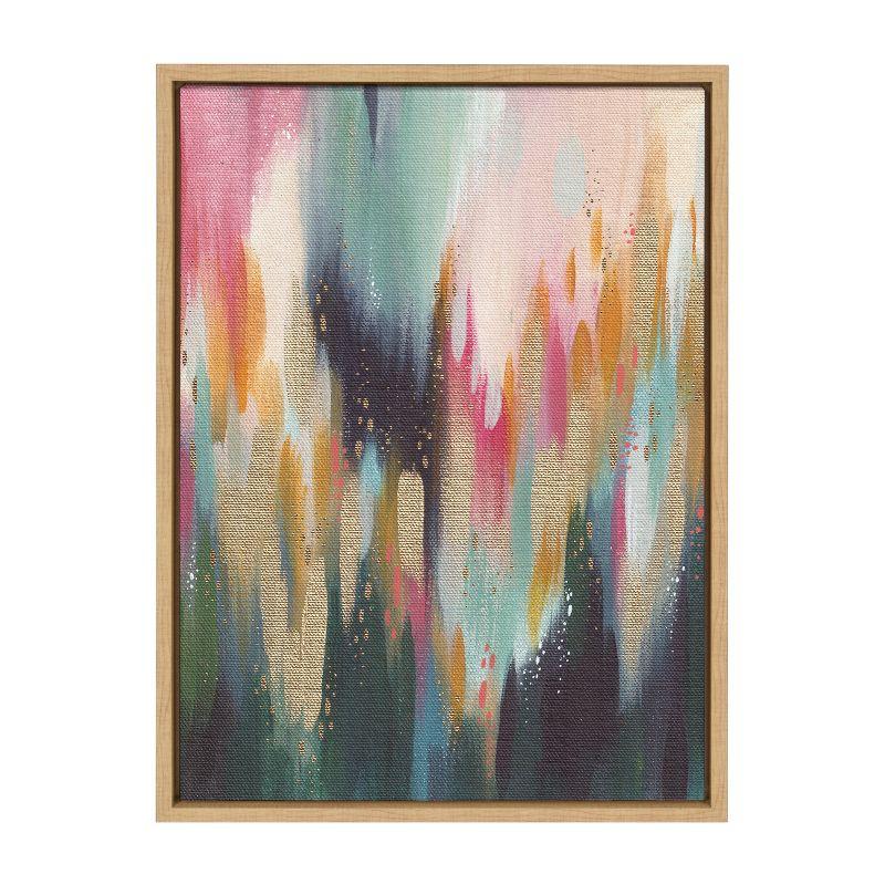 Natural Abstract Brushstroke Canvas Print with Polystyrene Frame