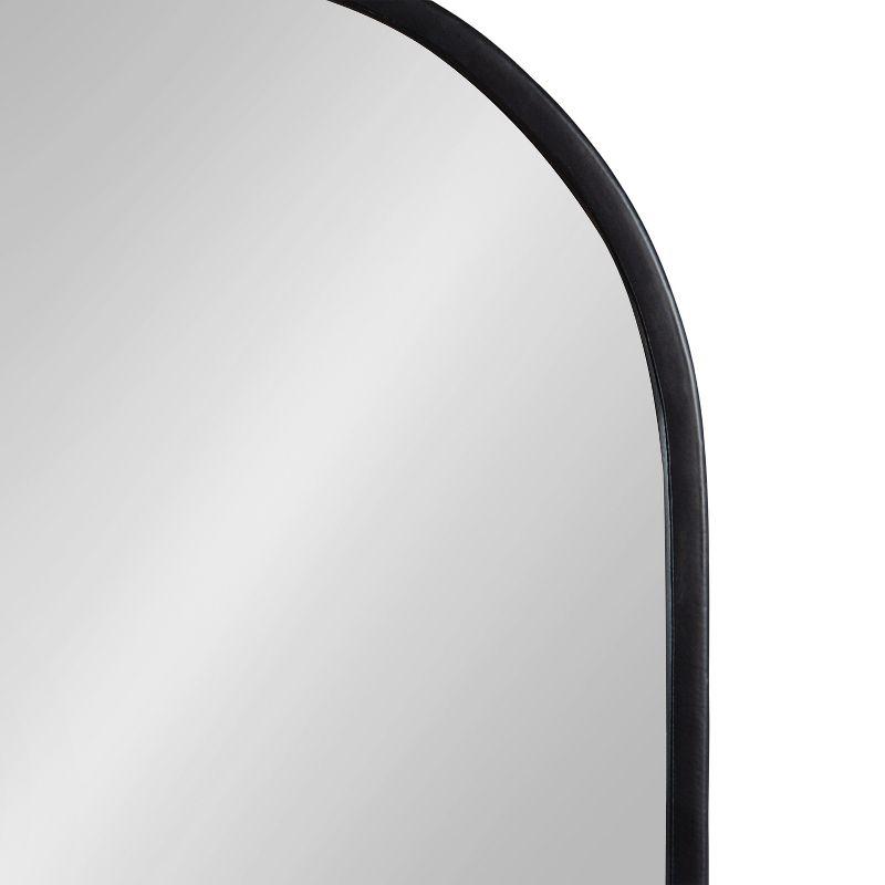 11"x25" Estero KD Metal Wall Mirror with Shelf Black - Kate & Laurel All Things Decor: Oval, Mid-Century Modern