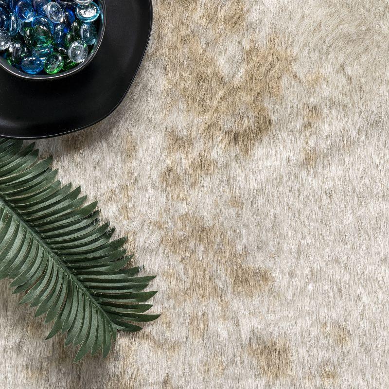 nuLOOM Marcia Machine Washable Faux Cowhide Area Rug