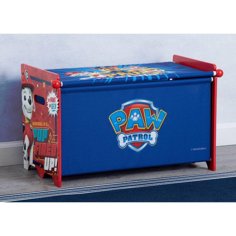 Delta Children PAW Patrol Toy Box with Retractable Fabric Top - Blue