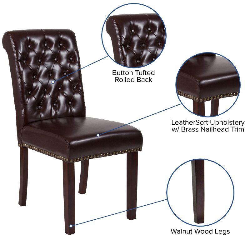 Flash Furniture HERCULES Series Parsons Chair with Rolled Back, Accent Nail Trim