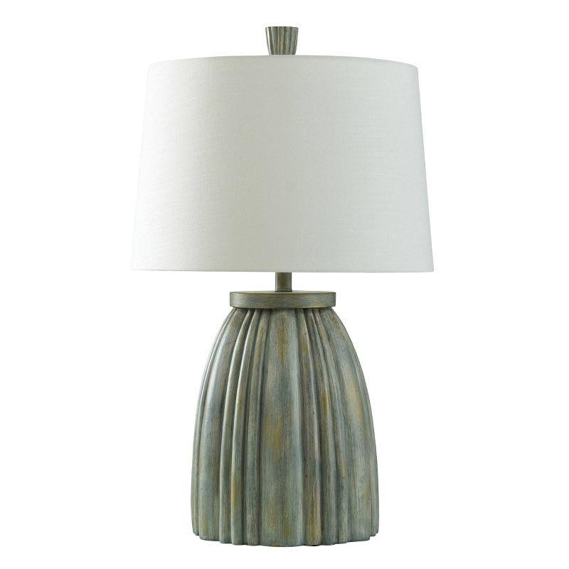 Hot Springs Ribbed Base Table Lamp Washed Green Stone - StyleCraft