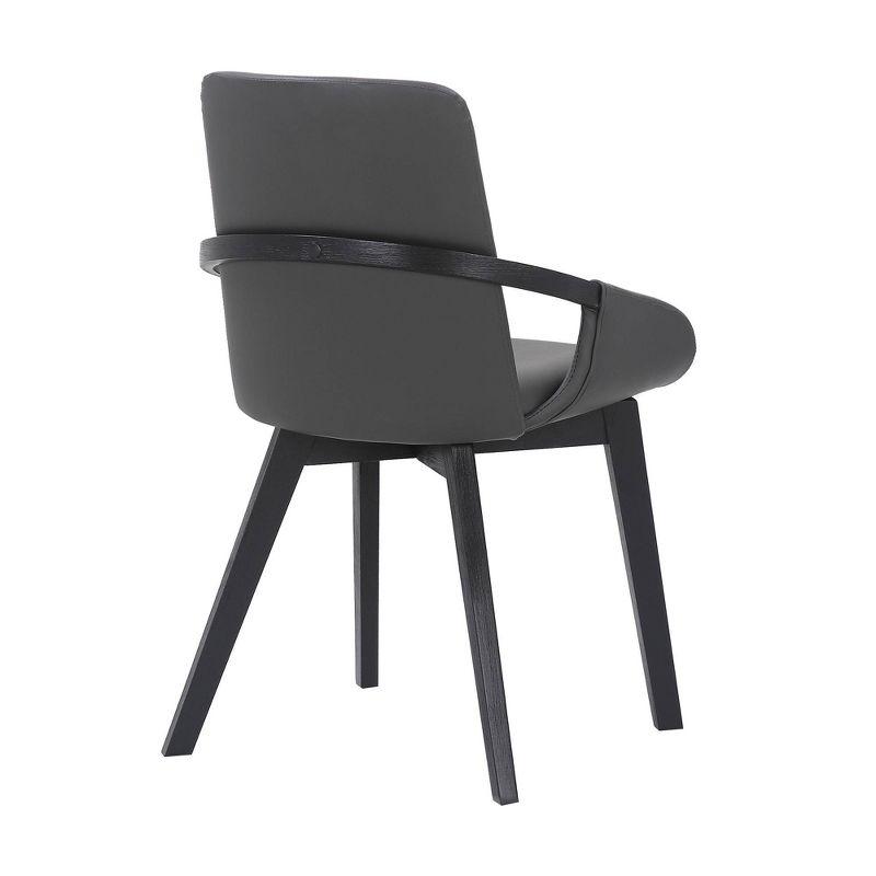 Greisen Faux Leather Wood Dining Chair Gray - Armen Living
