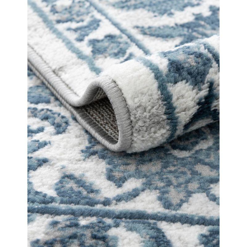 Unique Loom Boston Collection Area Rug - Floral (3' 3" x 5' 3" Rectangle White Blue/Gray)
