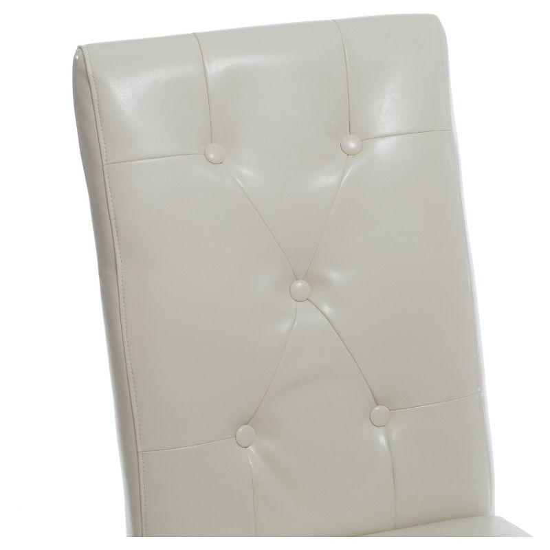 GDFStudio San Marcos Contemporary Tufted Dining Chairs (Set of 2), Ivory/Faux Leather