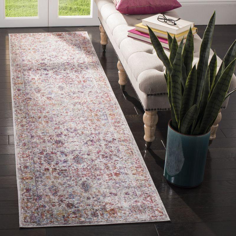 Valencia VAL168 Power Loomed Indoor Runner - Grey/Red - 2'3"x8' - Safavieh