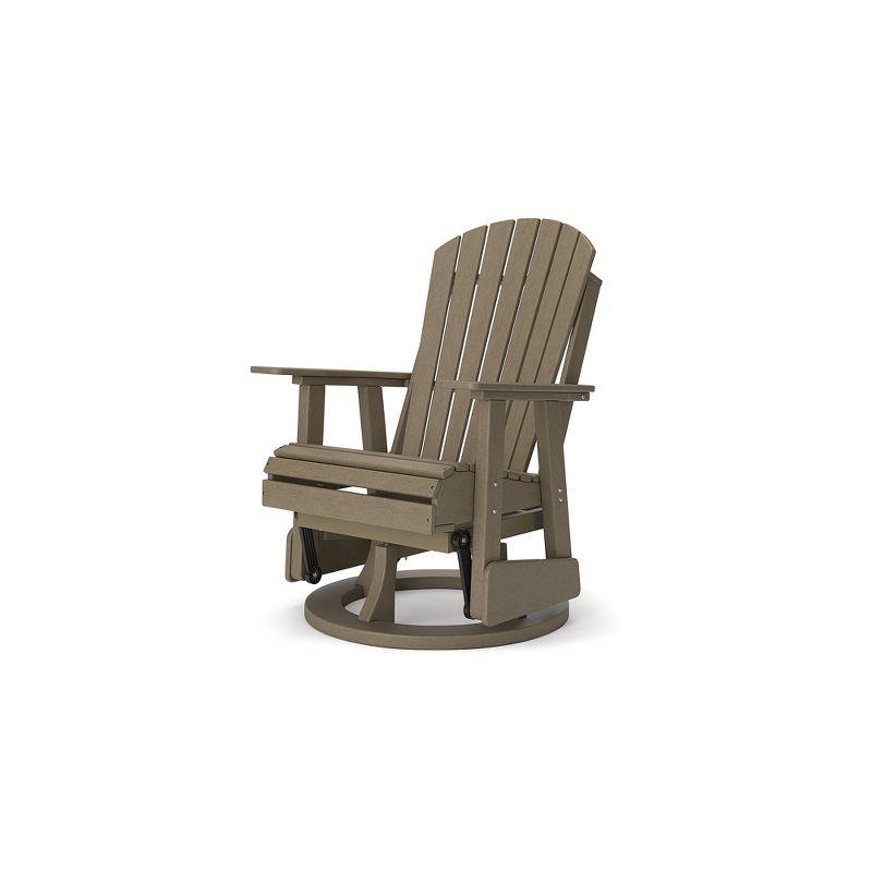 Signature Design by Ashley Hyland wave Outdoor Swivel Glider Chair, Driftwood