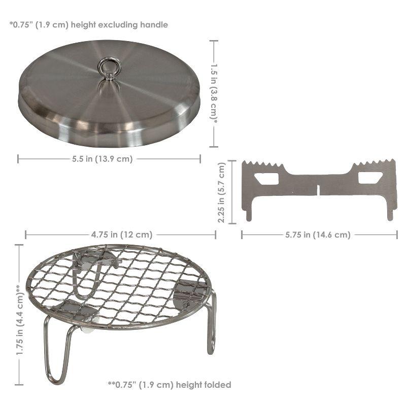 Sunnydaze 3-Piece Stainless Steel Smokeless Fire Pit Accessory Kit - 5.5"