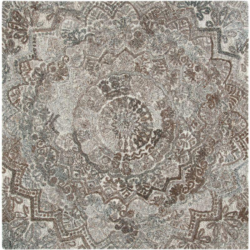 Marquee MRQ110 Hand Tufted Indoor Area Rug - Grey/Ivory - 8'x8' - Safavieh
