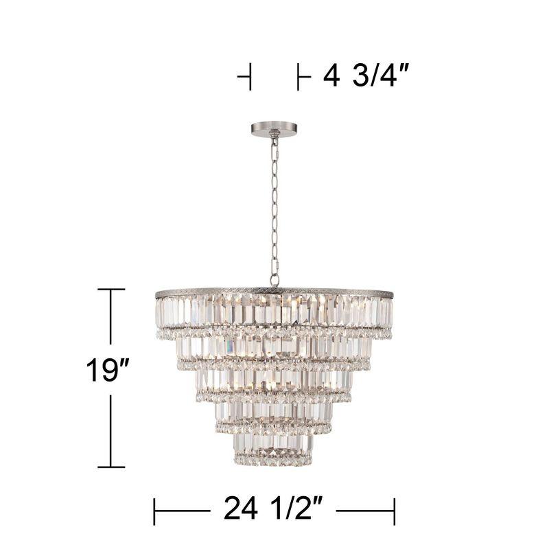 Vienna Satin Nickel 28" Crystal LED Chandelier