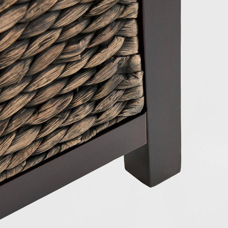 ClickDecor Wilson Storage Trunk Rustic Wicker Black: Farmhouse Style, No Assembly, Anti-Tip Hardware, 18x30x16"