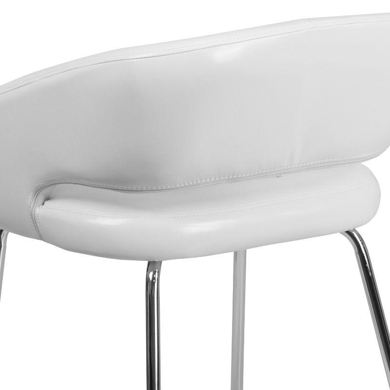 Fusion White LeatherSoft Chrome-Legged Side Reception Chair