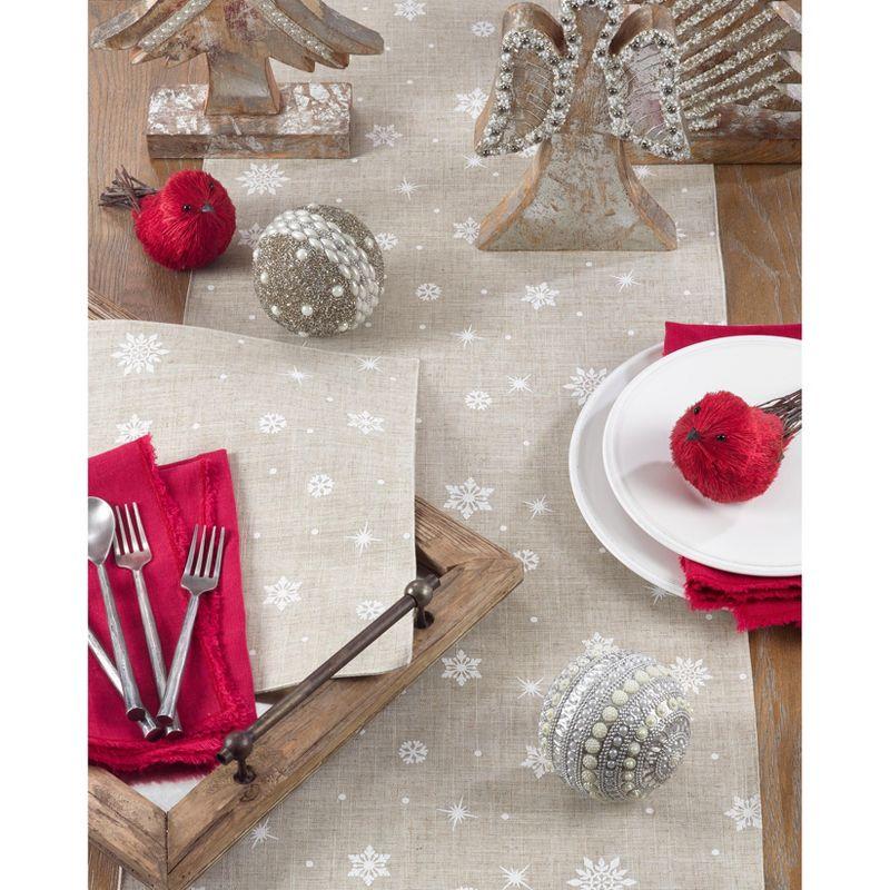 Saro Lifestyle Snowflake Christmas Table Runner