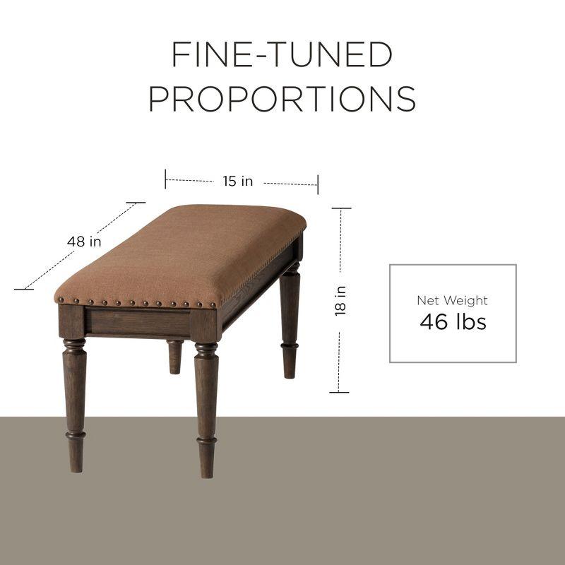 Maven Lane Elizabeth Traditional Upholstered Wooden Bench