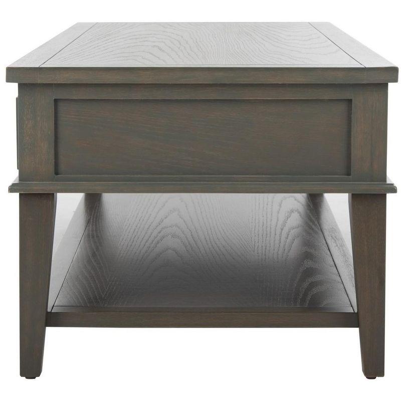 Transitional Ash Grey Rectangular Coffee Table with Storage