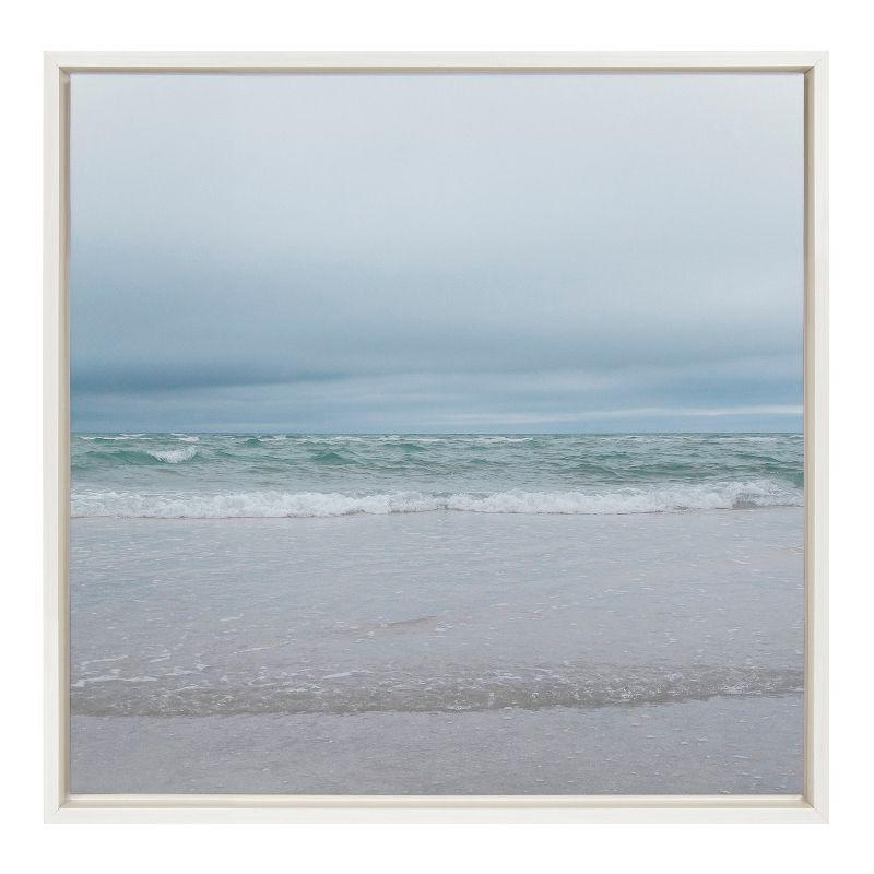 22" x 22" Sylvie Life is a Beach Framed Canvas by Stephanie Klatt - Kate & Laurel: Coastal Wall Decor