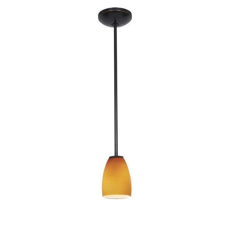 Oil Rubbed Bronze & Amber Globe Pendant Light