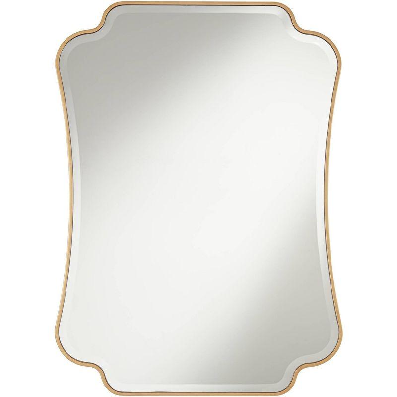 Rectangular Beveled Wood Mirror with Antique Gold Frame 44"x33"