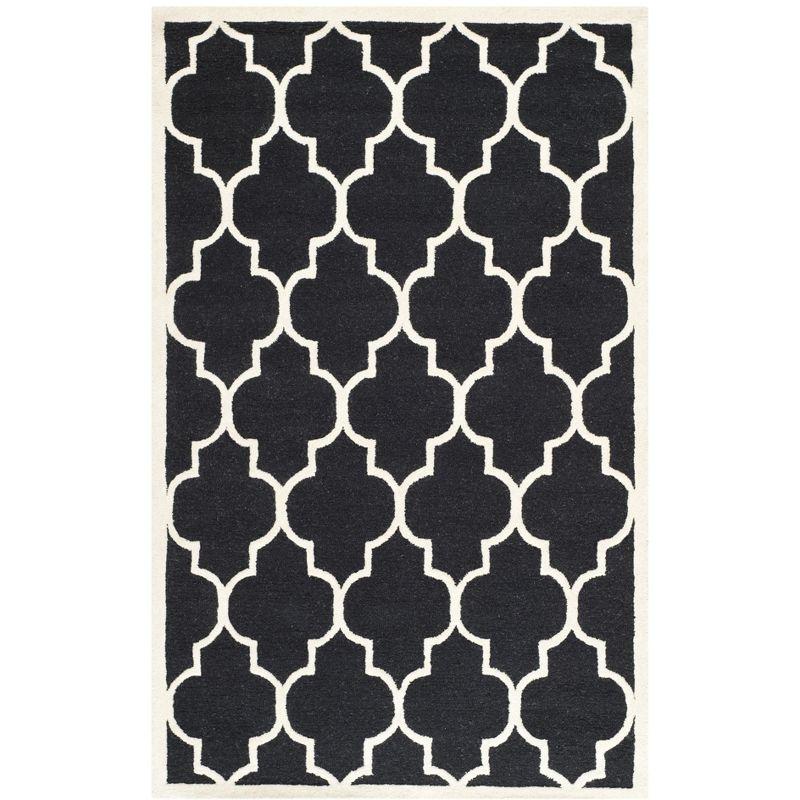 Cambridge CAM134 Tufted Indoor Area Rug - Black/Ivory - 6'x9' - Safavieh