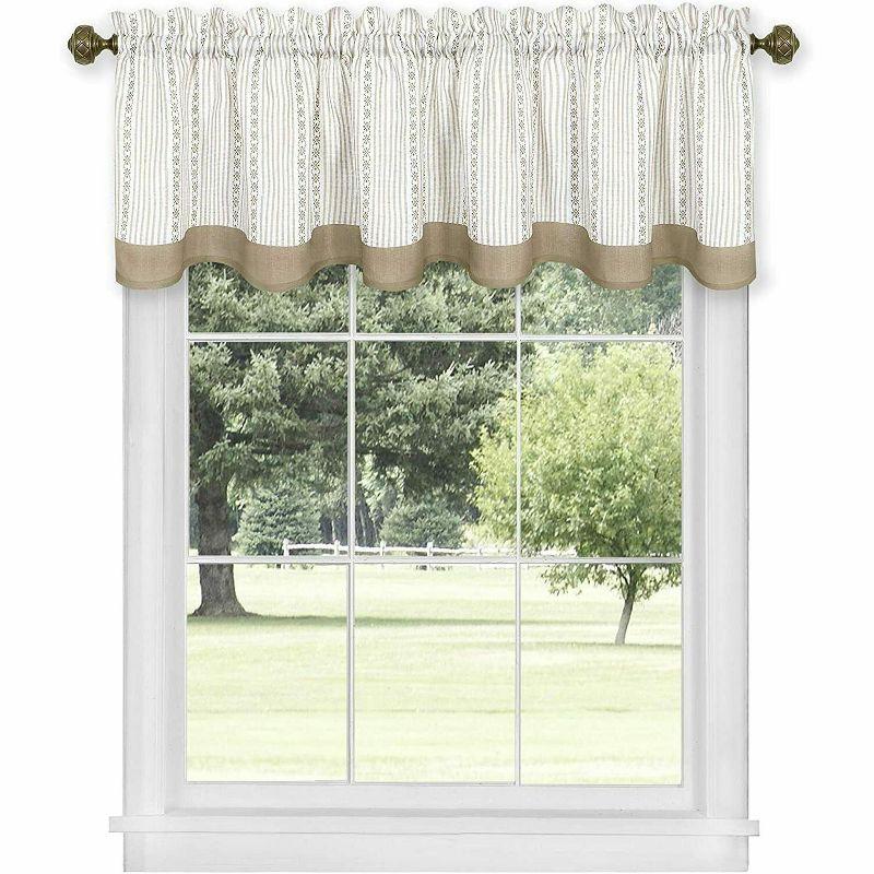 Kate Aurora Country Farmhouse Striped Window Valance Curtain Treatments - Assorted Colors