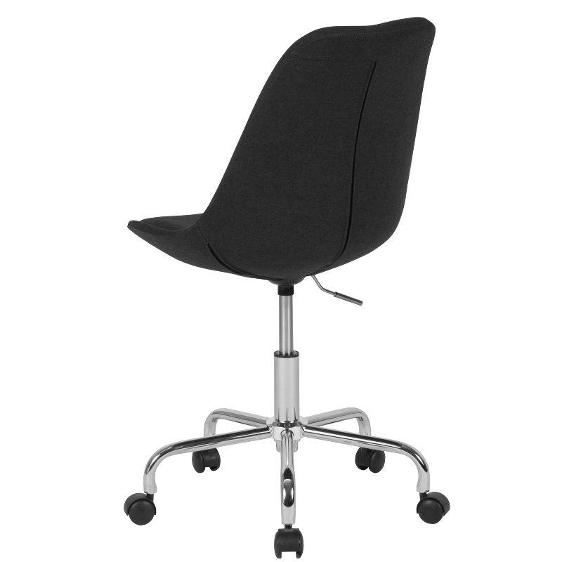 Flash Furniture Aurora Series Mid-Back Black Fabric Task Office Chair with Pneumatic Lift and Chrome Base