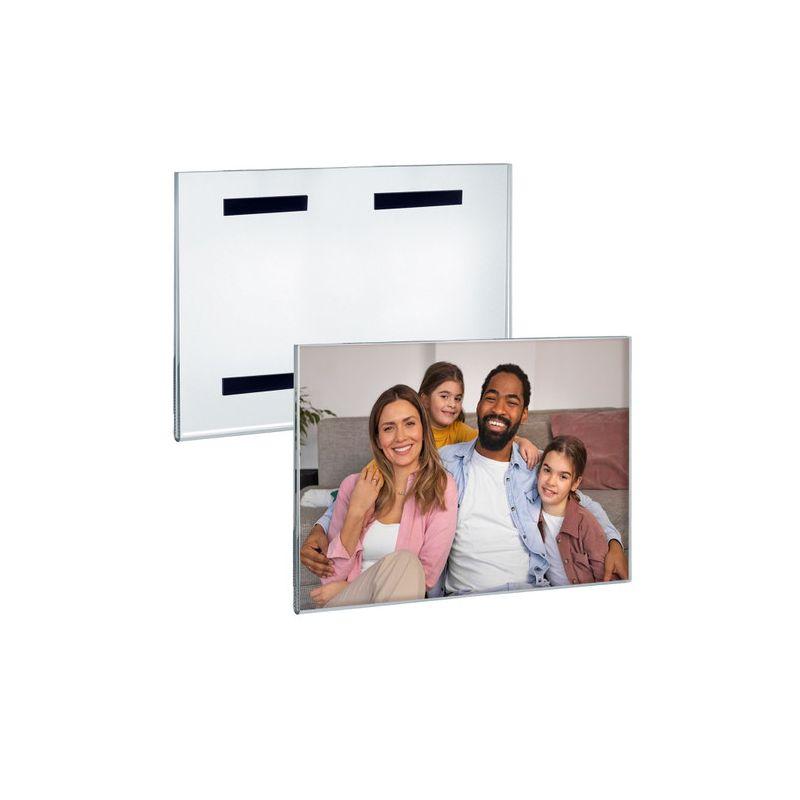 Azar Displays Clear Acrylic Magnet Back Sign Holder Frames 14" W x 11" H - Landscape / Horizontal, 2-Pack (Set of 2)