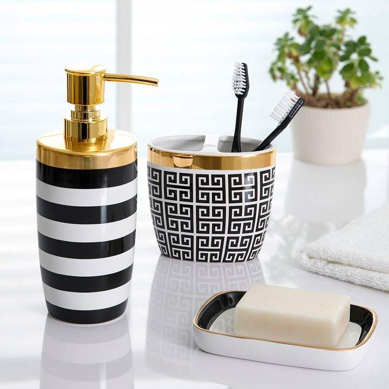 Derby Toothbrush Holder Black/White - Allure Home Creations