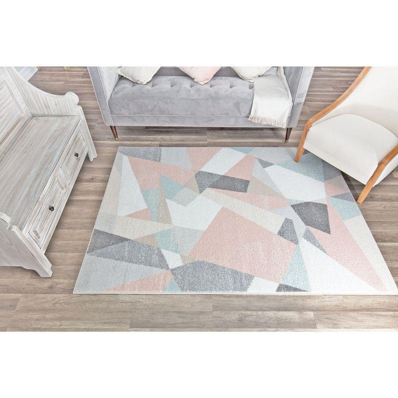 Milkshake Geometric 8' x 10' Gray Synthetic Area Rug