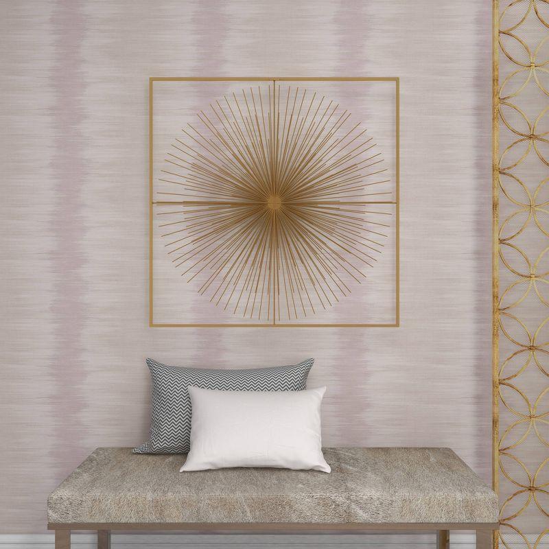 Metal Starburst Handmade Large 3D Wall Decor with Gold Frame Gold - CosmoLiving by Cosmopolitan