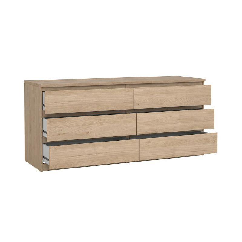 Tvilum Scottsdale 6 Drawer Double Dresser, Jackson Hickory