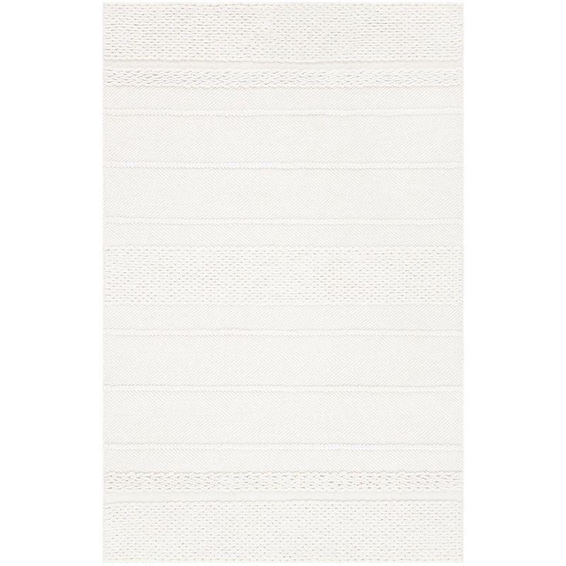 Ivory Elegance Hand-Tufted Wool Rectangular Area Rug, 5' x 8'