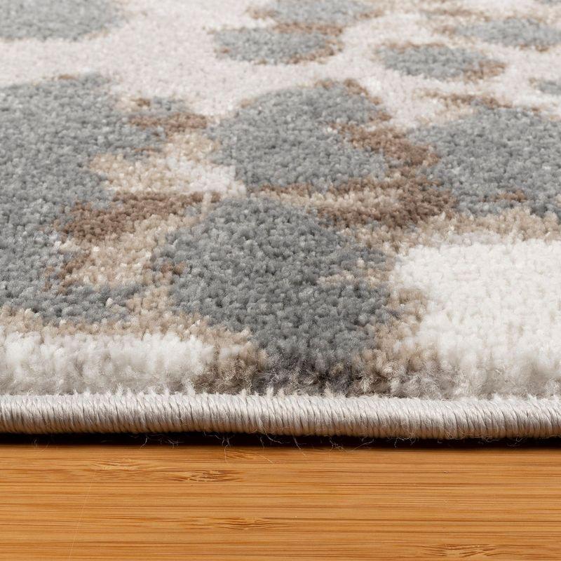 Ciaran Gaia Animal Glam Leopard Print Gray/Tan/Ivory Polypropylene Area Rug