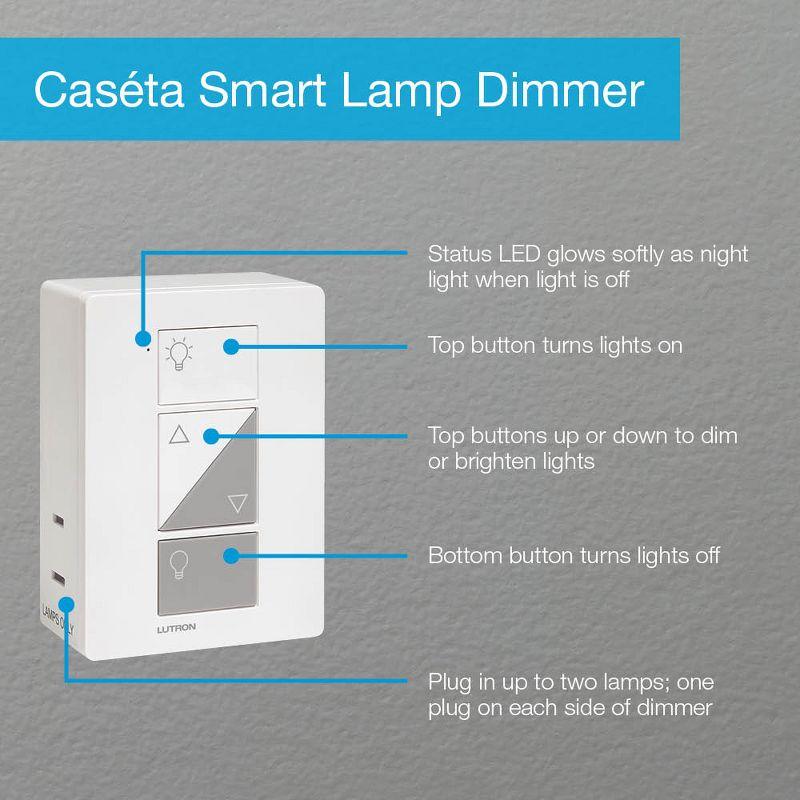 Lutron Caséta Wireless Smart Lighting Lamp Dimmer | PD-3PCL-WH