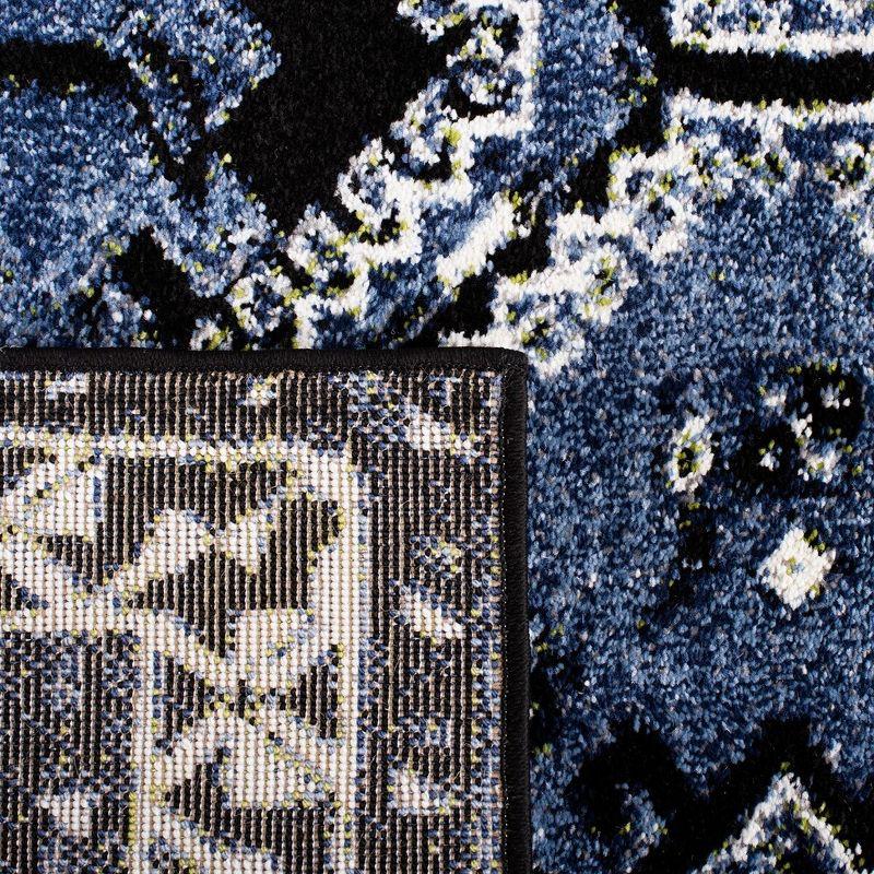 Vintage Hamadan VTH293 Power Loomed Indoor Area Rug - Blue/Black - 6'7"x6'7" - Safavieh