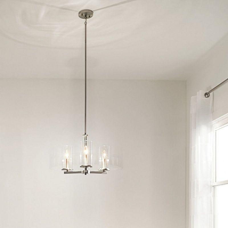 Crosby 13.75" 3 Light Convertible Chandelier with Clear Glass Chrome