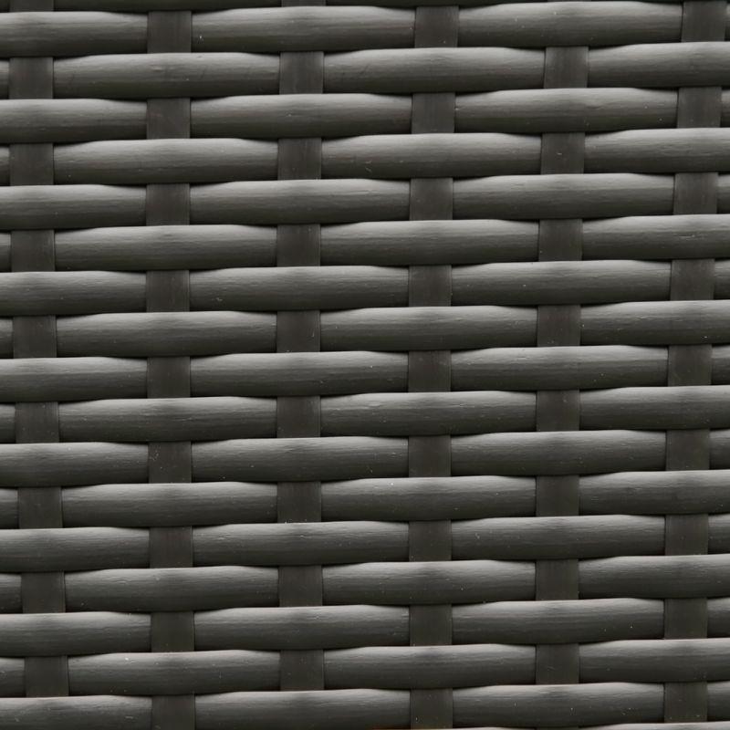 Outsunny Storage Bench Rattan Wicker Garden Deck Box Bin with Interior Waterproof Cloth Bag and Comfortable Cushion, White