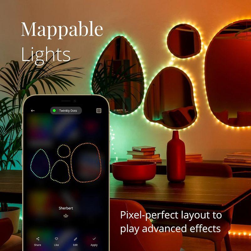 Twinkly Twinkly Smart Decoration 60 Multicolor LED App Controlled Dots Lights, Black