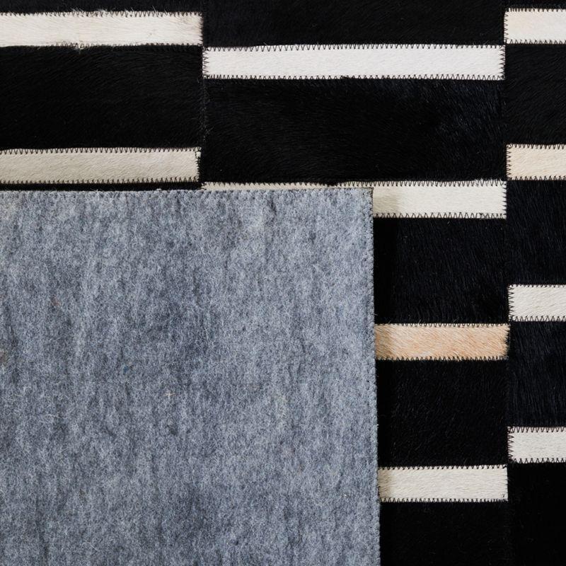 Studio Leather STL821 Hand Woven Area Rug - Black/Beige - 5'x8' - Safavieh.