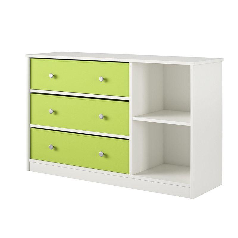 Ameriwood Home Mya Park Wide Dresser with 3 Fabric Bins