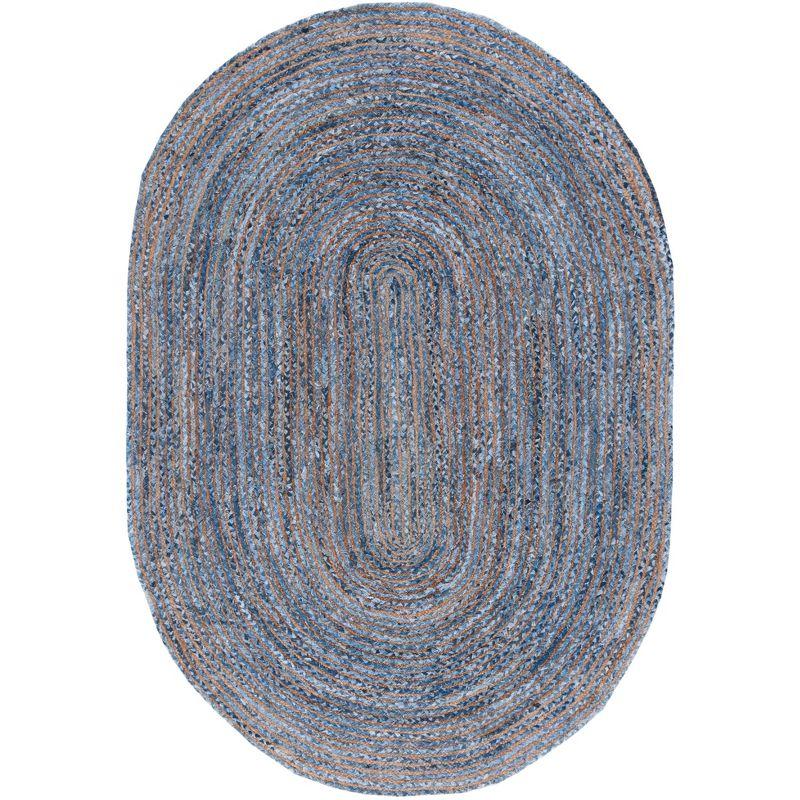 Cape Cod CAP202 Woven Indoor Area Rug - Blue/Natural - 8'x10' Oval - Safavieh