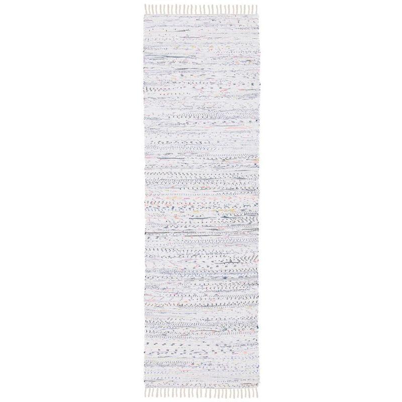 Rag Rug RAR121 Hand Woven Indoor Runner Rug - Ivory/Multi - 2'3"x12' - Safavieh.