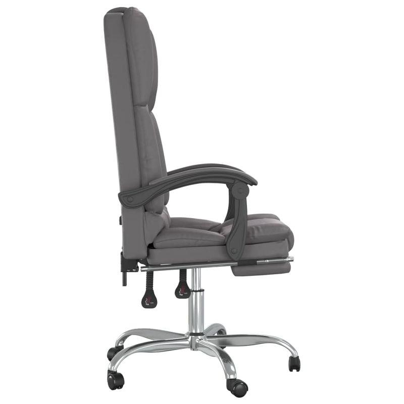 vidaXL Massage Reclining Office Chair Gray Faux Leather